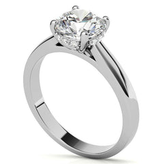 Round Encircled Moissanite Engagement Ring
