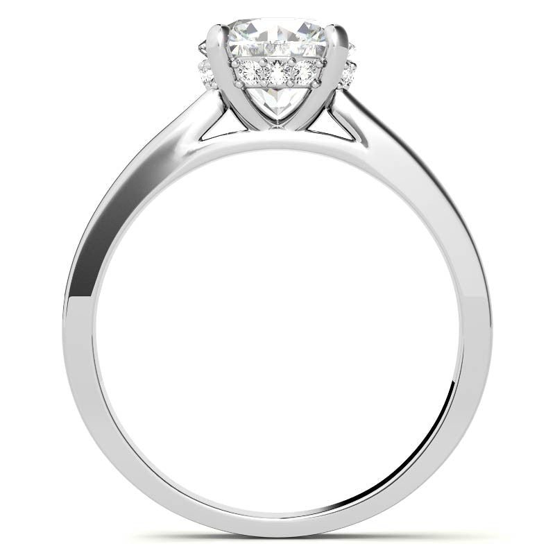 Round Encircled Moissanite Engagement Ring