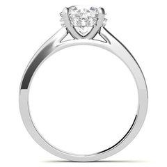 Round Encircled Moissanite Engagement Ring