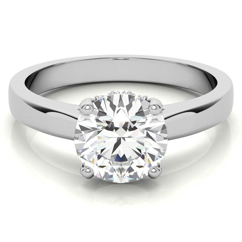 Round Encircled Moissanite Engagement Ring