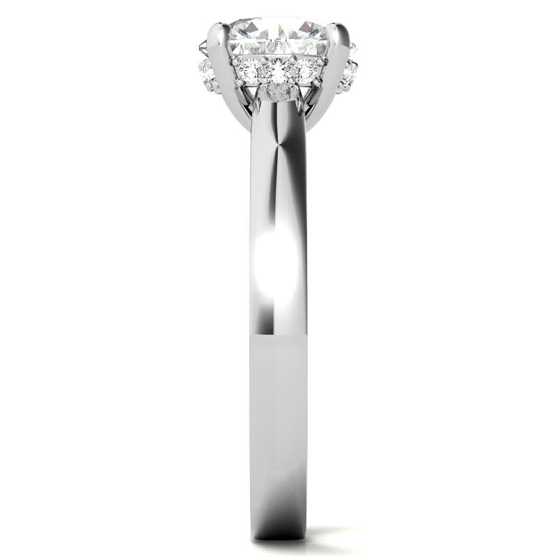Round Encircled Moissanite Engagement Ring
