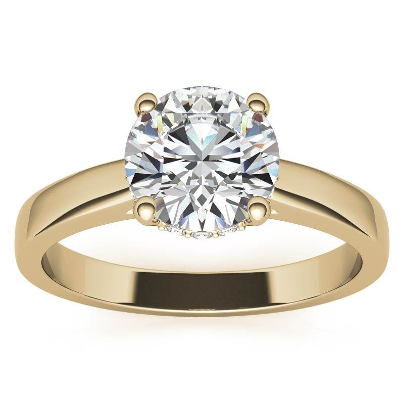 Round Encircled Moissanite Engagement Ring