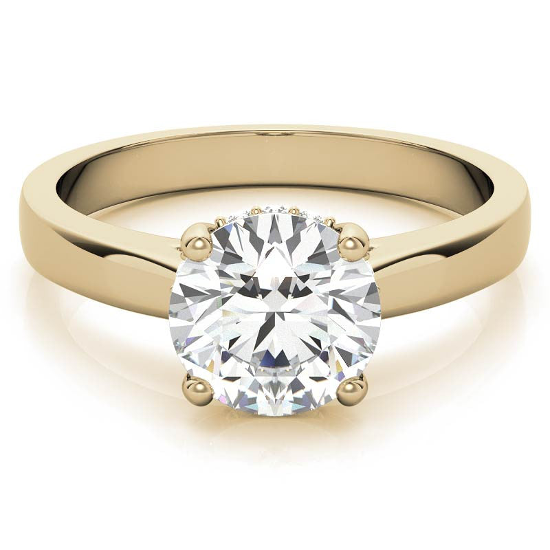 Round Encircled Moissanite Engagement Ring
