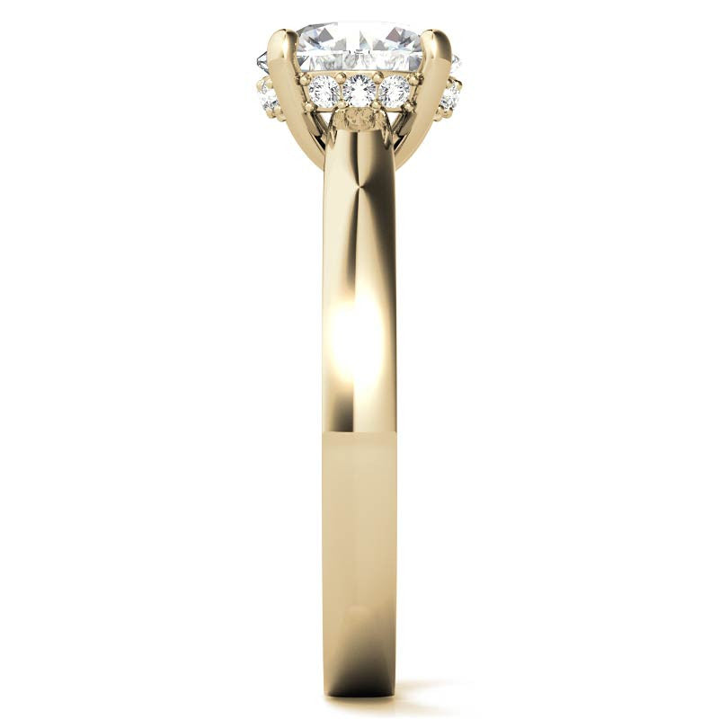 Round Encircled Moissanite Engagement Ring