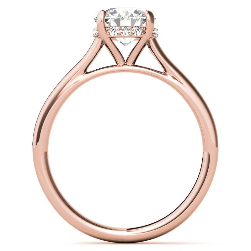 Round Pave Basket Moissanite Engagement Ring