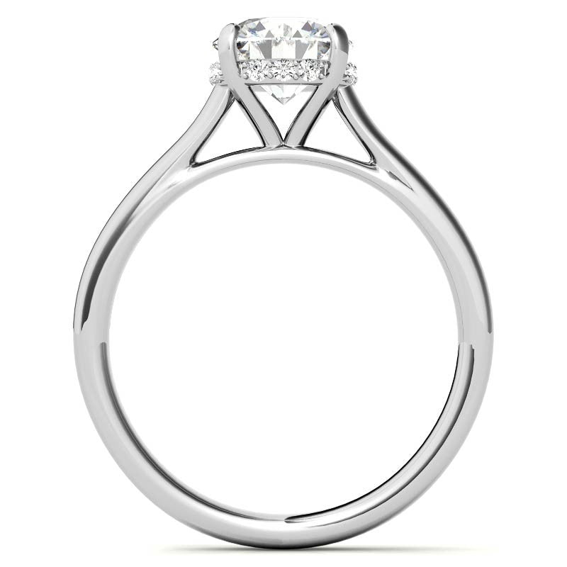Round Pave Basket Moissanite Engagement Ring