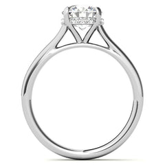 Round Pave Basket Moissanite Engagement Ring