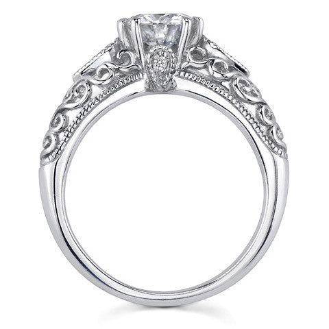 Round Antique Moissanite Engagement Ring