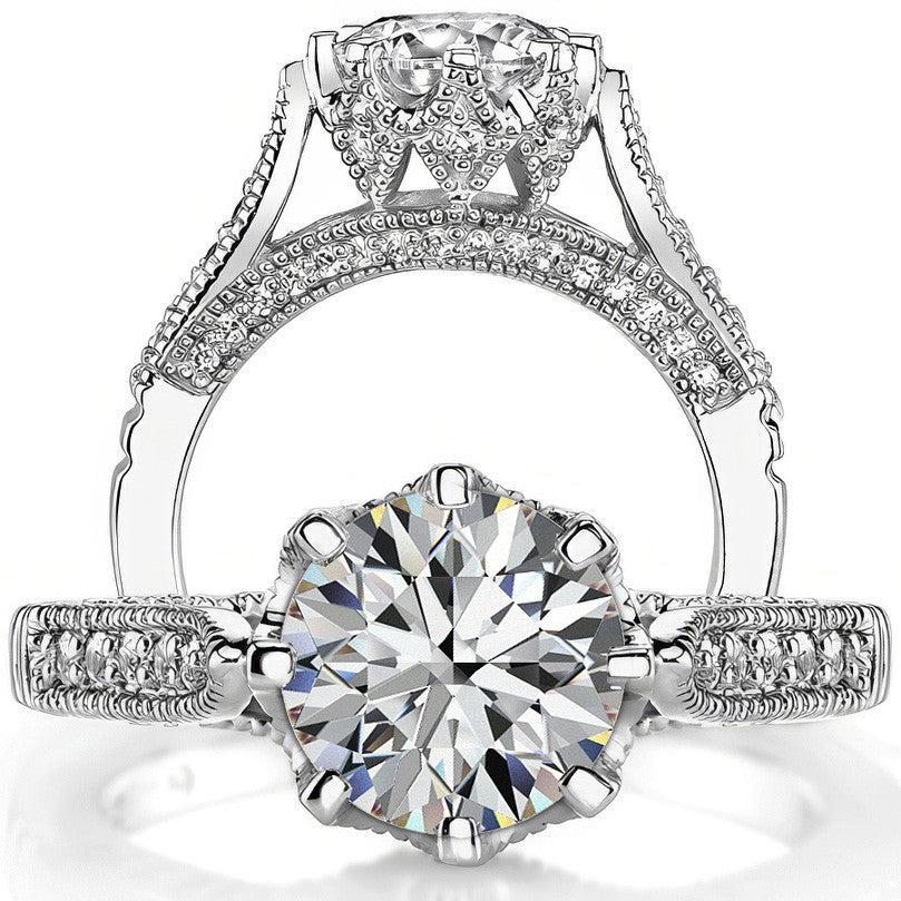 Round Antique Moissanite Engagement Ring