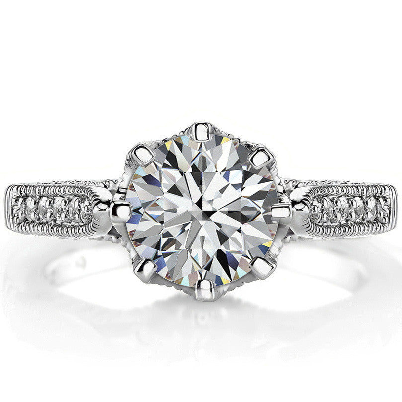 Round Antique Moissanite Engagement Ring