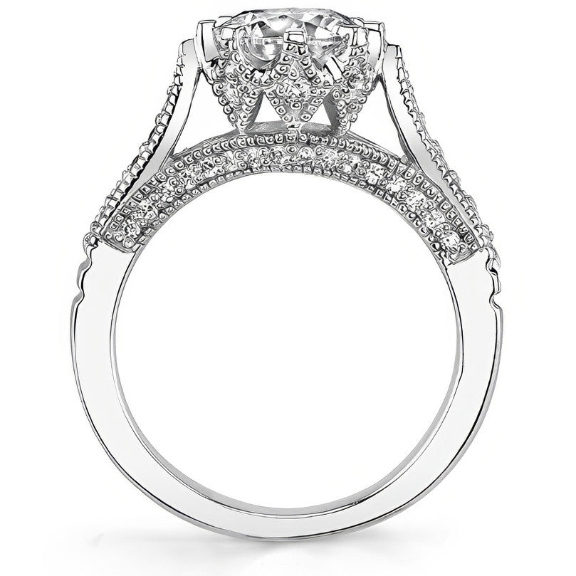 Round Antique Moissanite Engagement Ring