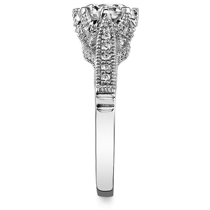 Round Antique Moissanite Engagement Ring