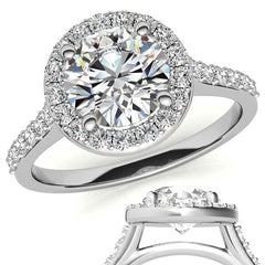 Embrace Round Halo Moissanite Engagement Ring