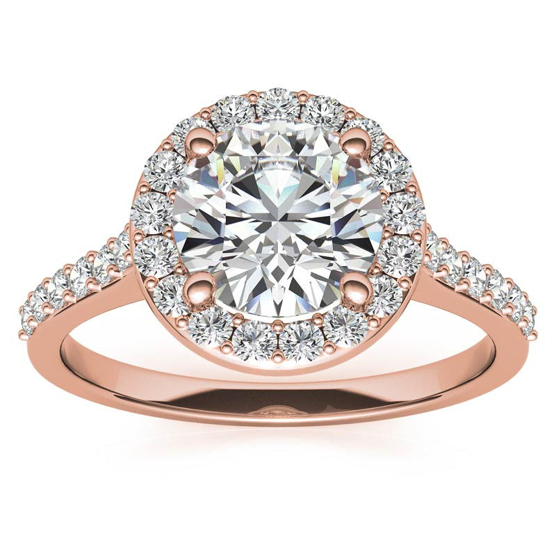 Embrace Round Halo Moissanite Engagement Ring