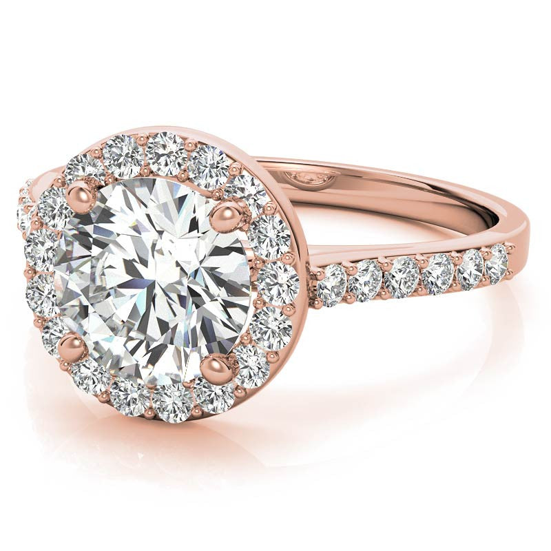 Embrace Round Halo Moissanite Engagement Ring