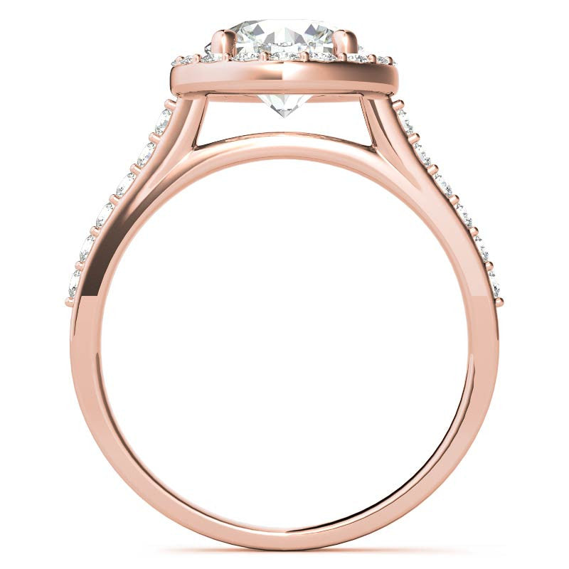 Embrace Round Halo Moissanite Engagement Ring