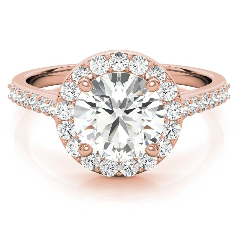 Embrace Round Halo Moissanite Engagement Ring