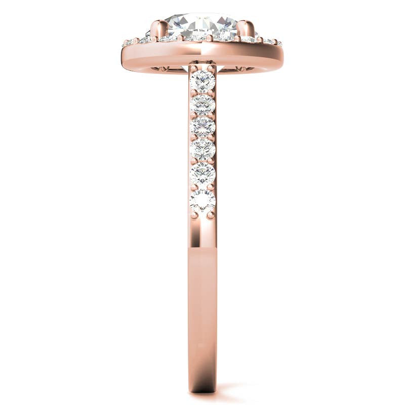 Embrace Round Halo Moissanite Engagement Ring
