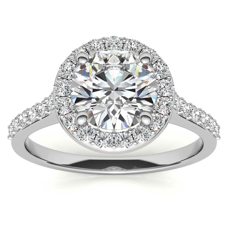 Embrace Round Halo Moissanite Engagement Ring