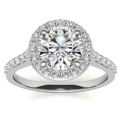 Embrace Round Halo Moissanite Engagement Ring