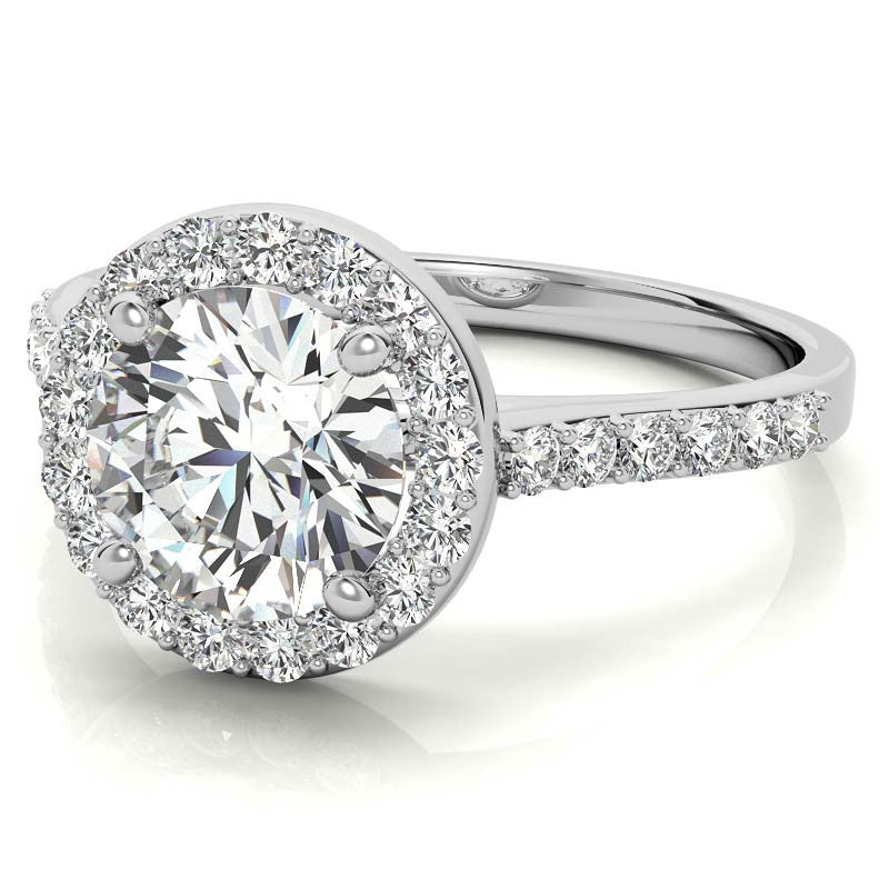 Embrace Round Halo Moissanite Engagement Ring