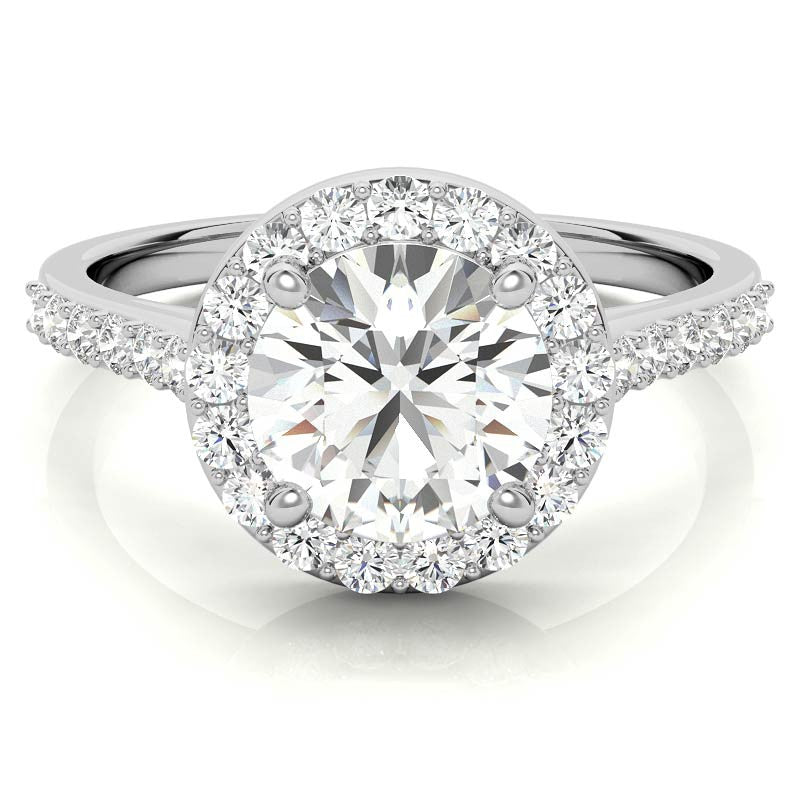 Embrace Round Halo Moissanite Engagement Ring