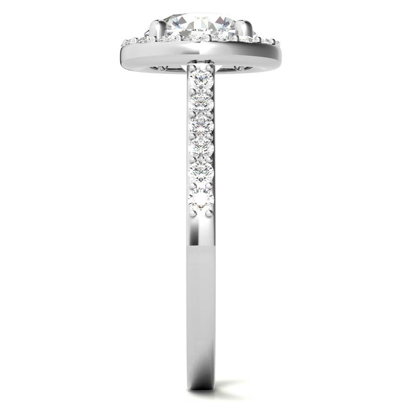 Embrace Round Halo Moissanite Engagement Ring