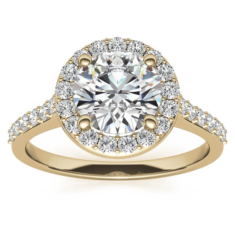 Embrace Round Halo Moissanite Engagement Ring