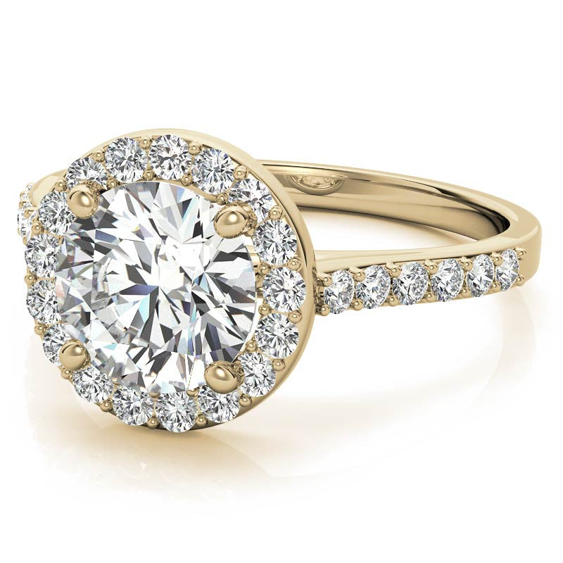 Embrace Round Halo Moissanite Engagement Ring