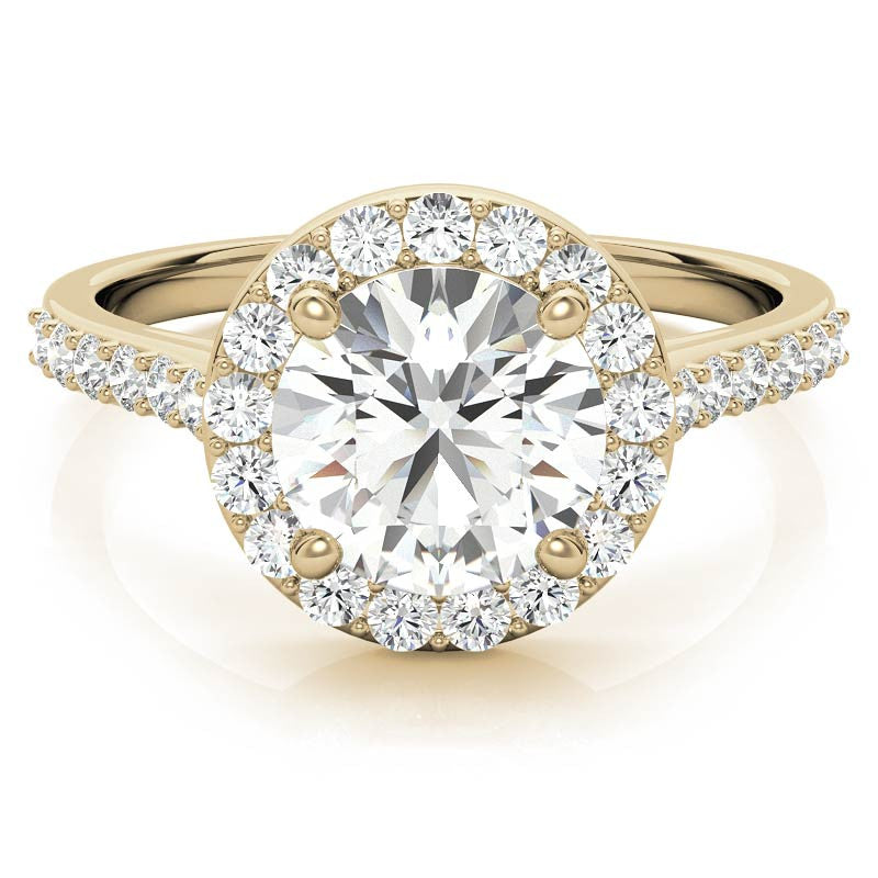 Embrace Round Halo Moissanite Engagement Ring