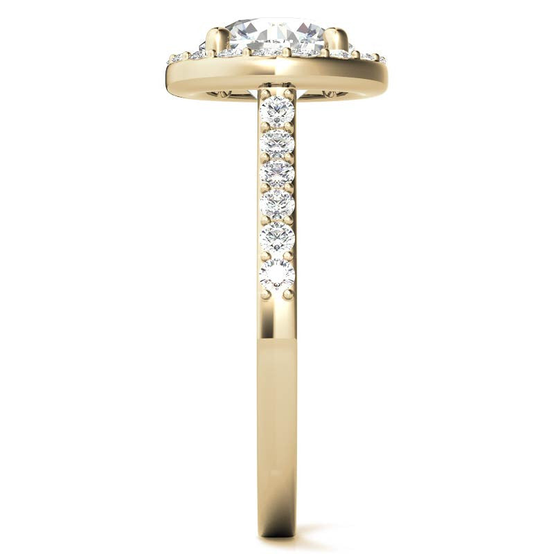 Embrace Round Halo Moissanite Engagement Ring