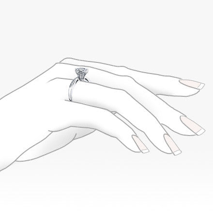 Round Pave Style Moissanite Engagement Ring