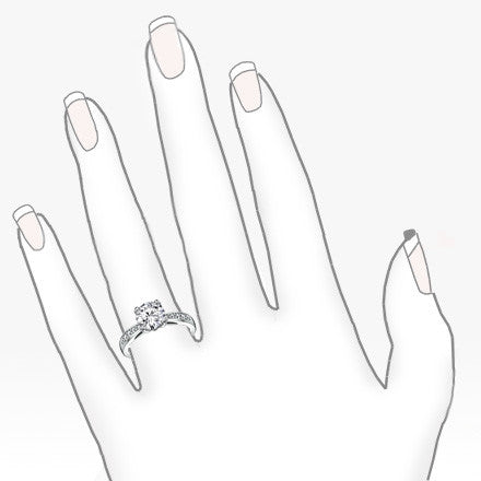 Round Pave Style Moissanite Engagement Ring