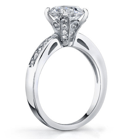 Round Pave Style Moissanite Engagement Ring