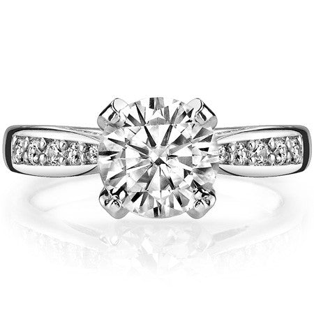 Round Pave Style Moissanite Engagement Ring