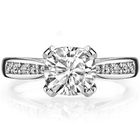 Cushion Pave Style Moissanite Engagement Ring