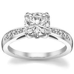 Cushion Pave Style Moissanite Engagement Ring