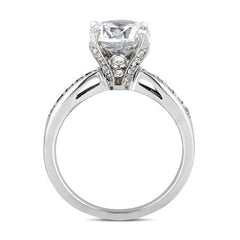 Cushion Pave Style Moissanite Engagement Ring