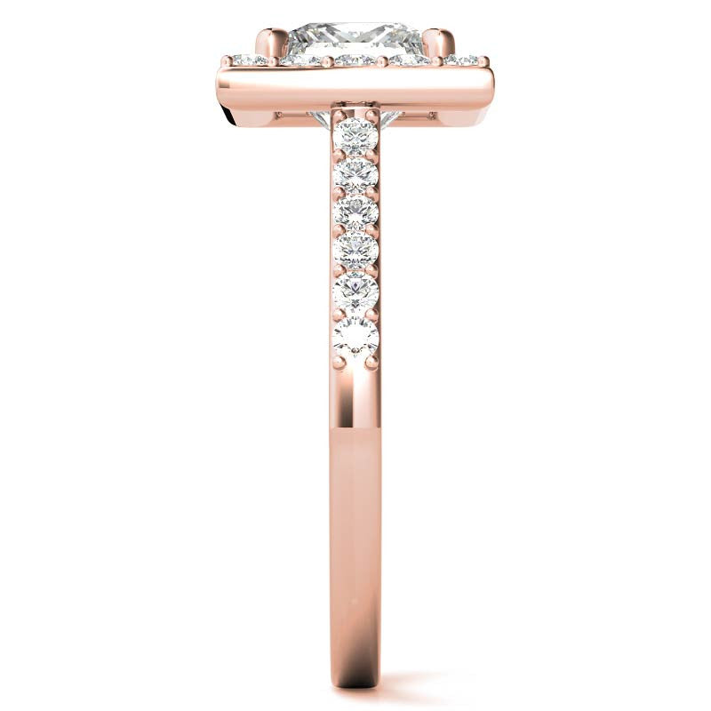 Princess Halo Moissanite Engagement Ring