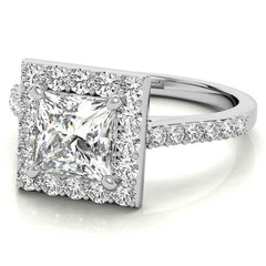 Princess Halo Moissanite Engagement Ring