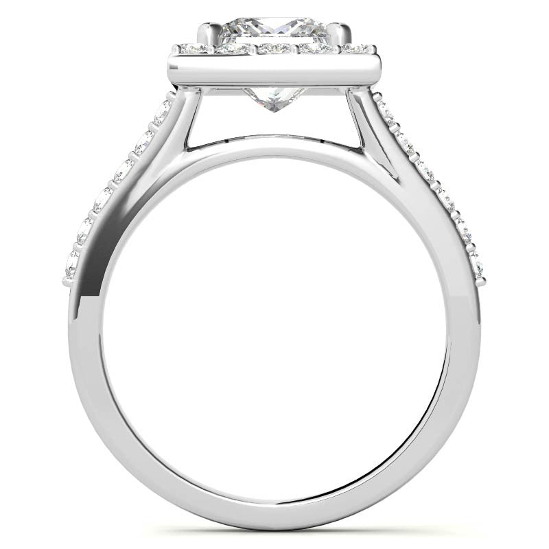 Princess Halo Moissanite Engagement Ring