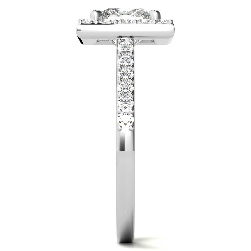 Princess Halo Moissanite Engagement Ring