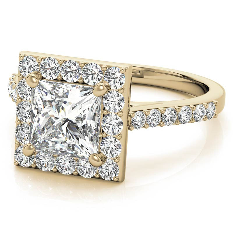 Princess Halo Moissanite Engagement Ring