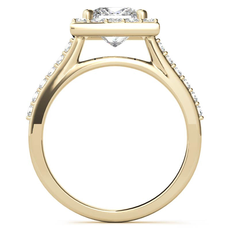Princess Halo Moissanite Engagement Ring