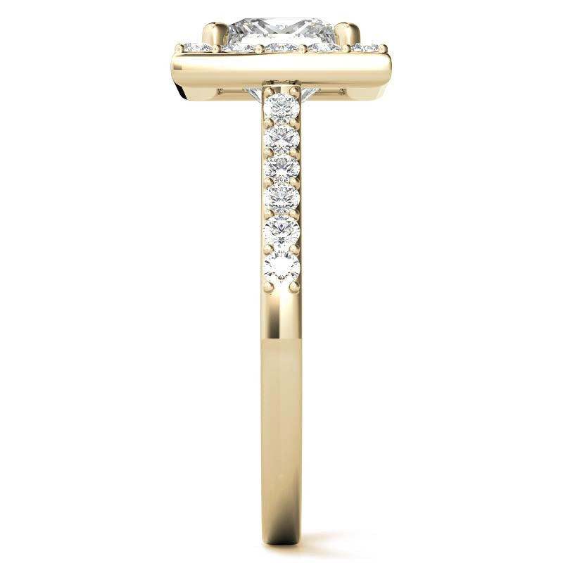 Princess Halo Moissanite Engagement Ring