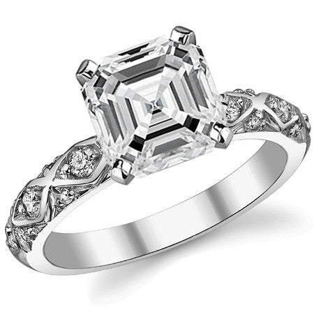 Round Brilliant Moissanite Engagement Ring Setting 0.24ct