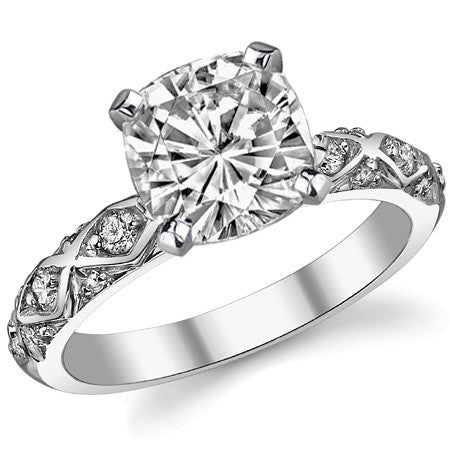 Round Brilliant Moissanite Engagement Ring Setting 0.24ct