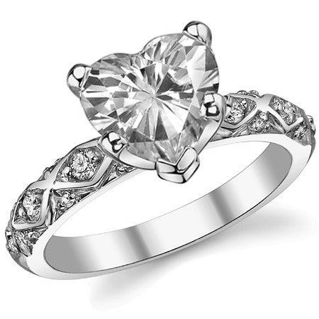 Round Brilliant Moissanite Engagement Ring Setting 0.24ct