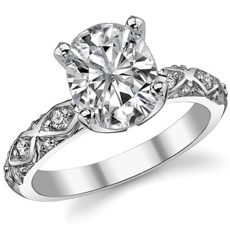 Round Brilliant Moissanite Engagement Ring Setting 0.24ct