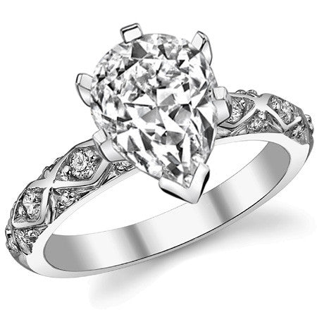 Round Brilliant Moissanite Engagement Ring Setting 0.24ct